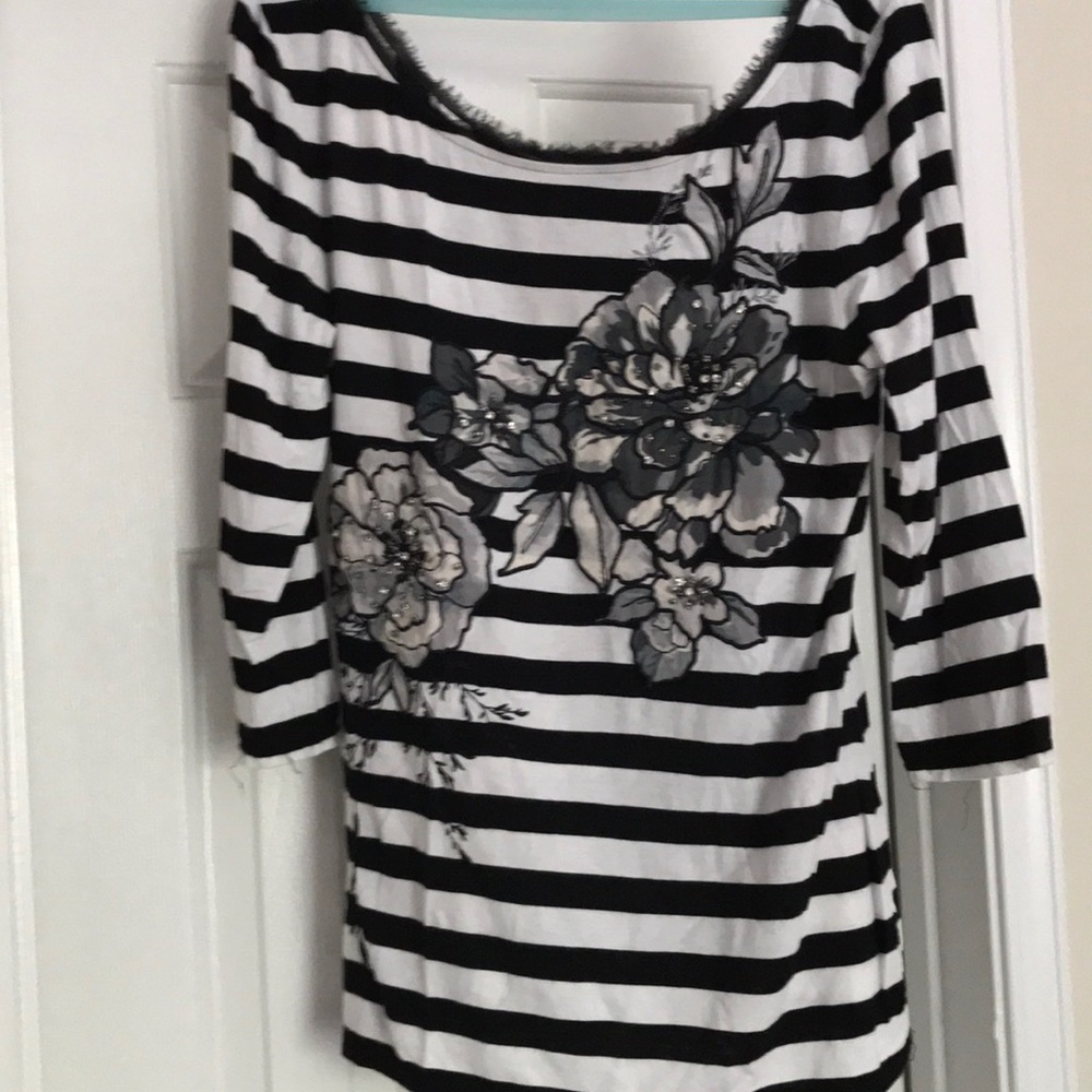 White House Black Market Top with Rhinestones
